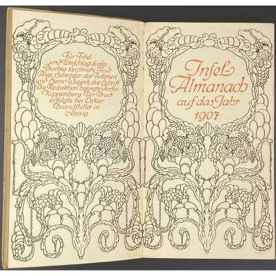Insel-Almanach auf das Jahr 1907. Kalender für 1907. (with illustration by Franz von Bayros on p. 50). — 150 + 2 pp.
