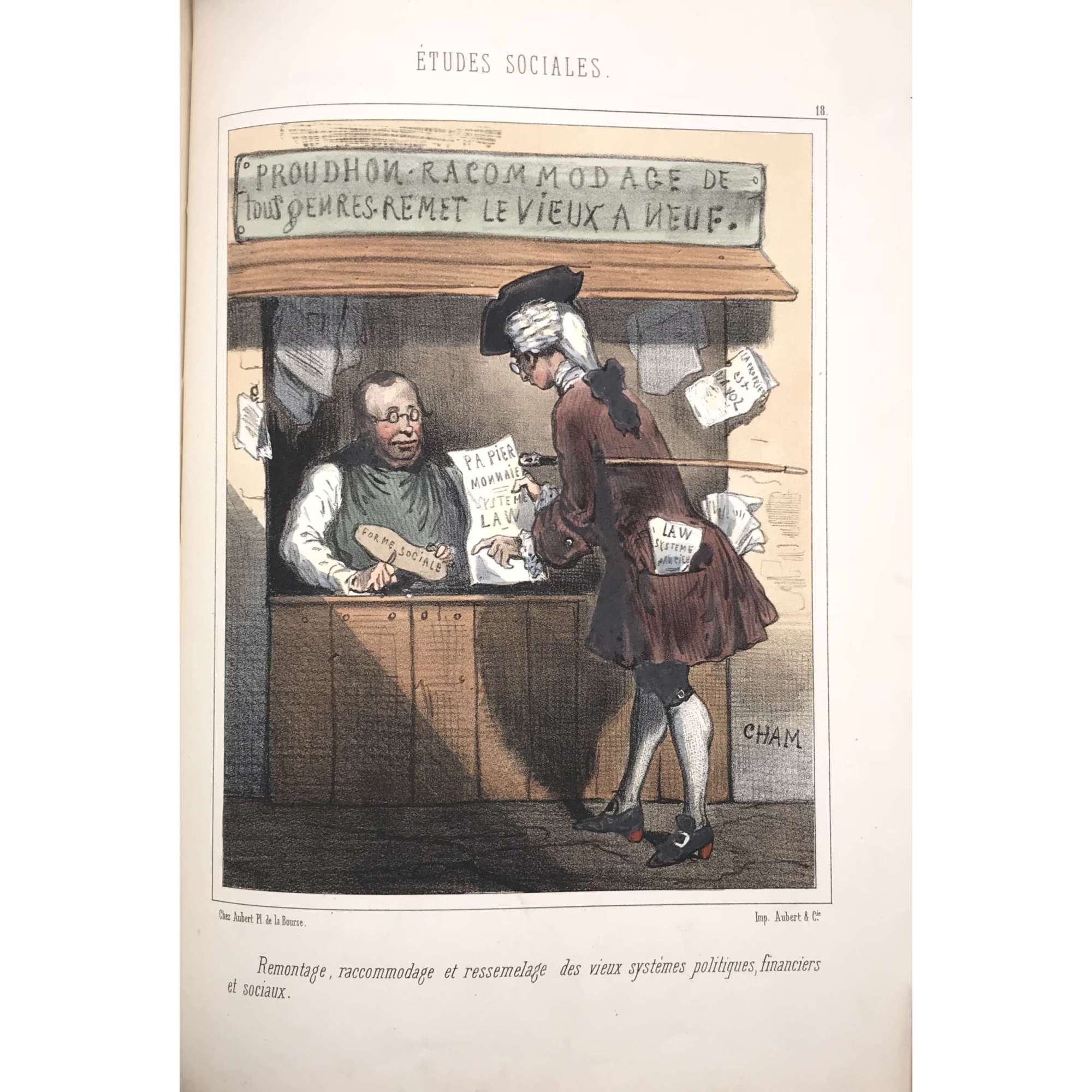 Cham| Gustave Janet| Achille Devéria| Honoré Daumier| Jean-Paul Laurens . Charges sur le Communisme, le socialisme et sur les idées de ce genre par les dessinateurs du Charivari, 1848