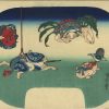 Utagawa Kuniyoshi . Acrobats becoming animals. Series: Brother Pictures for Comparison (E-kyôdai awase kagami, 絵鏡台合かゝ身) 1840
