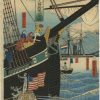 Utagawa Sadahide, a.k.a. Gountei Sadahide . Yokohama kōeki seiyōjin nimotsu unsō no zu - Western traders loading cargo in Yokohama - 横浜交易西洋人荷物運送之圖 1861
