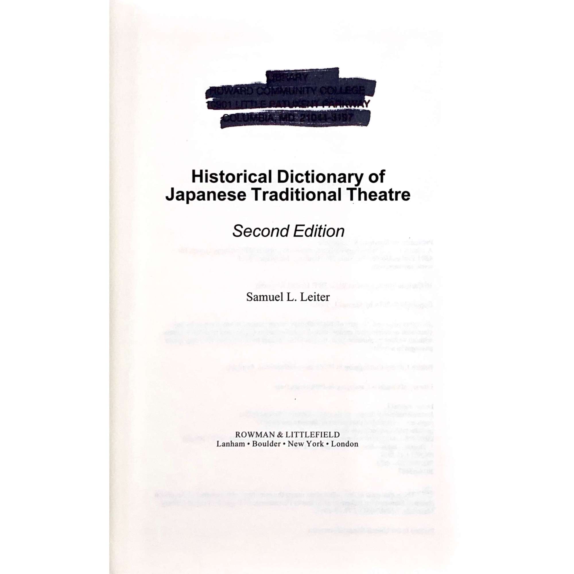 Samuel L. Leiter. Historical Dictionary of Japanese Traditional Theatre (Historical Dictionaries of Literature and the Arts). / 2nd edition. – Rowman & Littlefield, 2014.