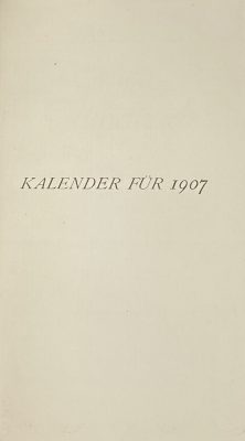 Insel-Almanach auf das Jahr 1907. Kalender für 1907. (with illustration by Franz von Bayros on p. 50). — 150 + [2] pp.