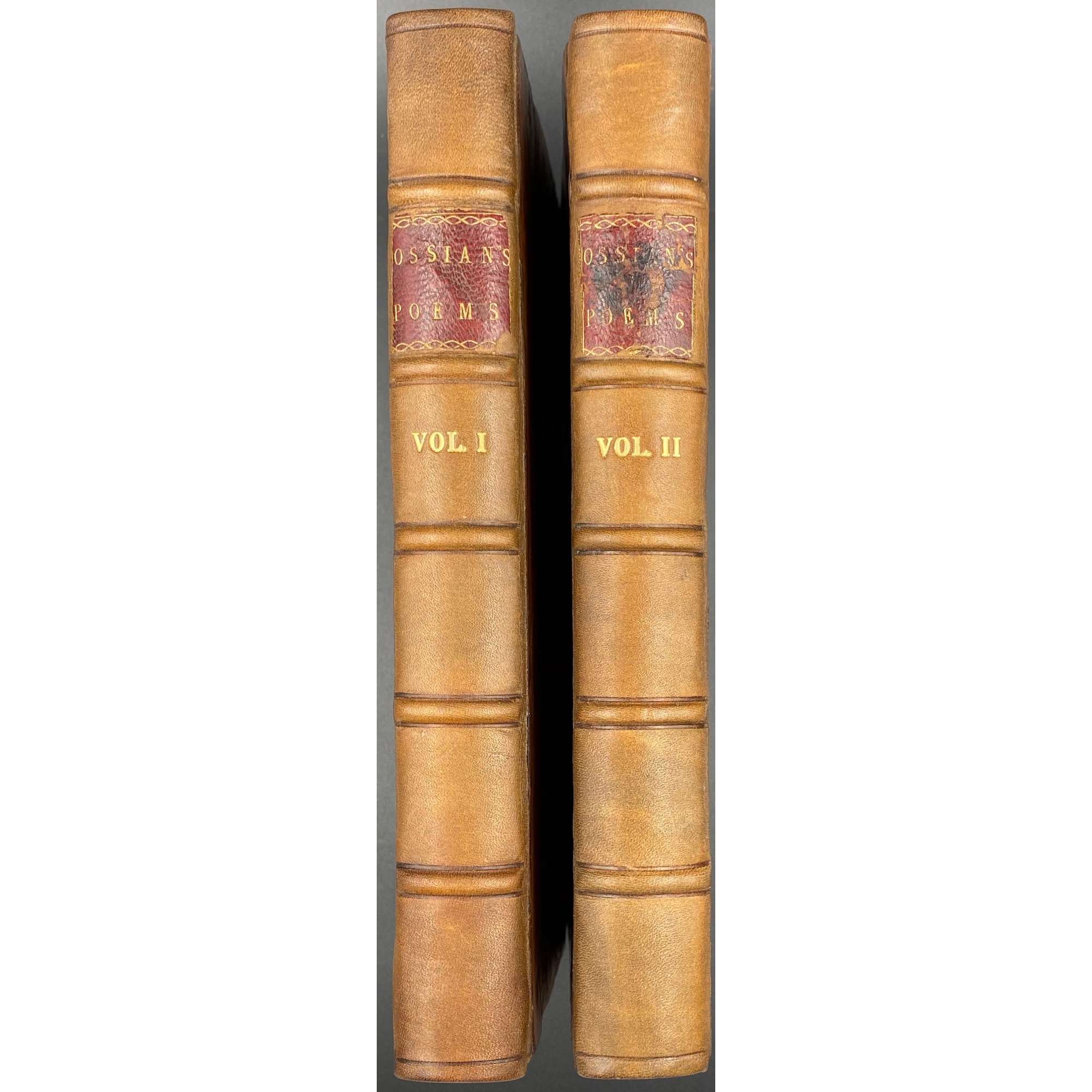 [James Macpherson]. The Poems of Ossian / Translated by James Macpherson, Esq; In Two Volumes. A New Edition; Two volume set. — London: Printed for W. Strahan and T. Cadell, MDCCLXXXIV [1784]. — Vol.1: [i-v] vi-xiii, [2] 3-404 pp; vol.2: [6], [2] 3-435 pp.