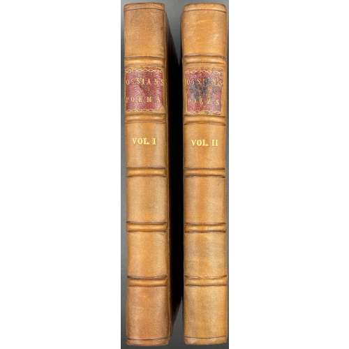 [James Macpherson]. The Poems of Ossian / Translated by James Macpherson, Esq; In Two Volumes. A New Edition; Two volume set. — London: Printed for W. Strahan and T. Cadell, MDCCLXXXIV [1784]. — Vol.1: [i-v] vi-xiii, [2] 3-404 pp; vol.2: [6], [2] 3-435 pp.