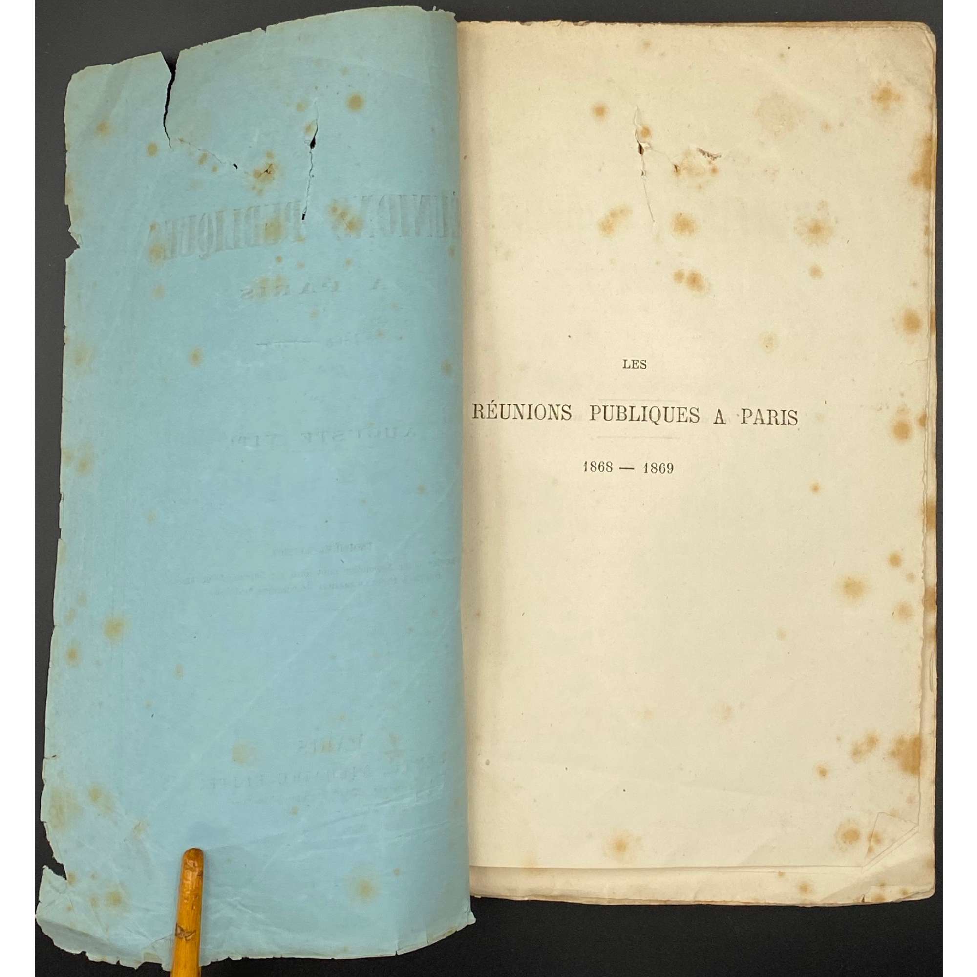 Auguste Vitu. Les réunions publiques à Paris 1868-1869. — Paris: E. Dentu, 1869. — pp.: [1-5] 6-151 [1].