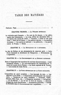 [Charles Octave Moget, Joseph Décembre]. Sempronius.  Histoire de la Commune de Paris en 1871. Paris, Décembre-Alonnier, [1871]. – pp: [i, ii - ht, imprim.] iii, iv - t.p., blank] [v - table] vi-viii (viii numbered iii), [1] 2 [3] 4-267 [268 blank] [1] 2-12 advert. [Pseudonym of Charles Octave Moget and Joseph Décembre]. Charles Octave Moget, dit Octave Féré (1815-1875); Joseph Décembre, dit Décembre-Allonier (1836 – 1906).