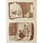 George Cruikshank. George Cruikshank's Fairy Library. Hop-O'-My Thumb. Jack and the Bean-Stalk. Cinderella. Puss in Boots. — London: George Bell and Sons, 1885. — pp.: [2] blank, [2] first half-title with blank verso, [i-ii] second half-title with blank verso, [2] frontispiece plate with blank recto, [iii-viii] title, colophone, editor's note, list of illustr. [2] title with blank verso, [1] 2-101 [3] blank, 24 plates with protective tissue, unpag. — Colophon: This edition is limited to 500 copies, with India paper impressions. The former editions have been from lithographic transfers. The plates were retouched under Mr. Cruikshank's direction shortly before his death, and have not been used since until now.