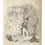 [Barham, Richard Harris]. The Ingoldsby Legends or Mirth and Marvels by Thomas Ingoldsby, esquire / First, Second and Third Series - 3 volumes; Illustr.: George Cruikshank and John Leech. — London: Richard Bentley, 1840-1847. — Vol. 1: Printed by London: Samuel Bentley, 1840. pp.: ff, [2 blank] [i ht] [ii colophon] [title, verso blank] [iii] iv-v [vi blank] [contents, list of ill.] [blank, etching on verso] [1] 2-338 [339] [7, incl. orig. FC and Sp.] bf, 6 plates: 1 by Buss, 3 by Leech, 2 by Cruikshank. — Vol. 2: Printed by London: S. & J. Bentley, Wilson, and Fley, 1842. pp.: ff, [2 blank] [i ht] [ii colophon]  [title, verso blank] [v] vi-vii [viii blank] [contents, verso blank] [blank, etching on verso] [1] 2-288 [6, incl. orig. FC and Sp.] bf, 7 plates: 3 by Leech, 4 by Cruikshank. — Vol. 3: Printed by London: S. & J. Bentley, Wilson, and Fley, 1847. pp.: ff, [2 blank] [i ht] [ii colophon] [title, verso blank] [iii] iv-vi [contents, list of ill.] [blank, portrait on verso] [1] 2-364 [6, incl. orig. FC and Sp.] bf, 6 plates: 2 portraits, 2 by Leech, 2 by Cruikshank.