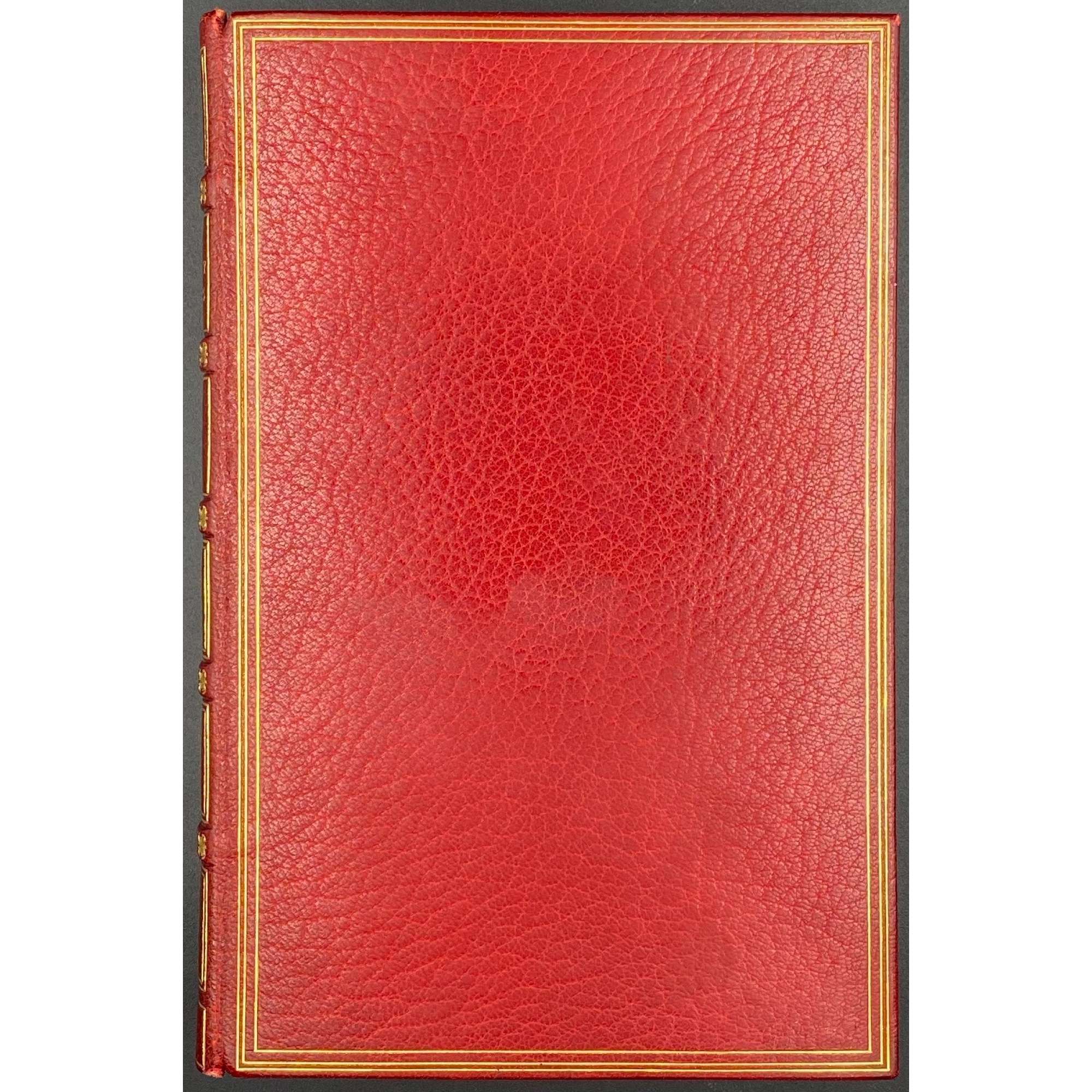 [Barham, Richard Harris]. The Ingoldsby Legends or Mirth and Marvels by Thomas Ingoldsby, esquire / First, Second and Third Series - 3 volumes; Illustr.: George Cruikshank and John Leech. — London: Richard Bentley, 1840-1847. — Vol. 1: Printed by London: Samuel Bentley, 1840. pp.: ff, [2 blank] [i ht] [ii colophon] [title, verso blank] [iii] iv-v [vi blank] [contents, list of ill.] [blank, etching on verso] [1] 2-338 [339] [7, incl. orig. FC and Sp.] bf, 6 plates: 1 by Buss, 3 by Leech, 2 by Cruikshank. — Vol. 2: Printed by London: S. & J. Bentley, Wilson, and Fley, 1842. pp.: ff, [2 blank] [i ht] [ii colophon]  [title, verso blank] [v] vi-vii [viii blank] [contents, verso blank] [blank, etching on verso] [1] 2-288 [6, incl. orig. FC and Sp.] bf, 7 plates: 3 by Leech, 4 by Cruikshank. — Vol. 3: Printed by London: S. & J. Bentley, Wilson, and Fley, 1847. pp.: ff, [2 blank] [i ht] [ii colophon] [title, verso blank] [iii] iv-vi [contents, list of ill.] [blank, portrait on verso] [1] 2-364 [6, incl. orig. FC and Sp.] bf, 6 plates: 2 portraits, 2 by Leech, 2 by Cruikshank.