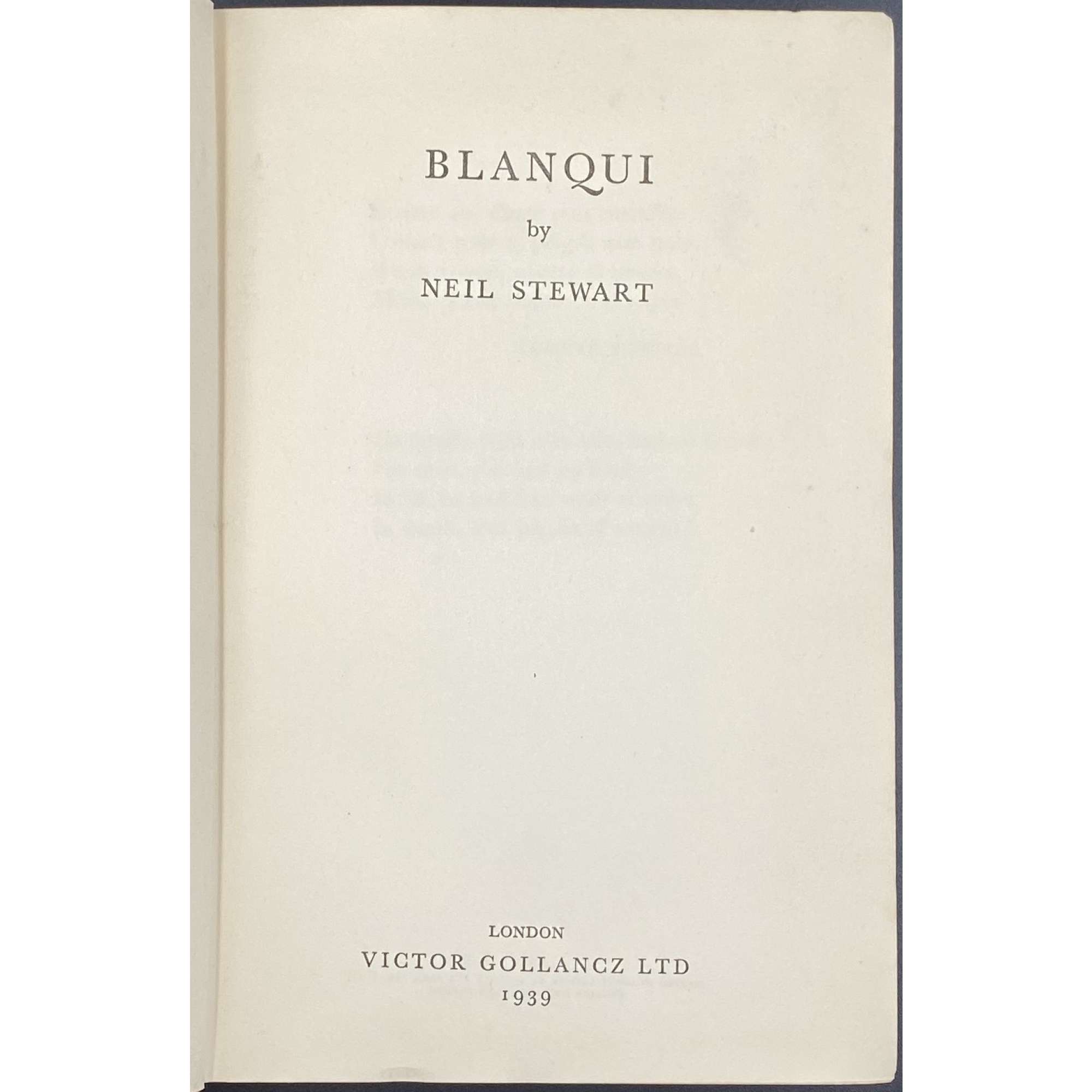 Neil Stewart. Blanqui. — London: Victor Gollancz, 1939.