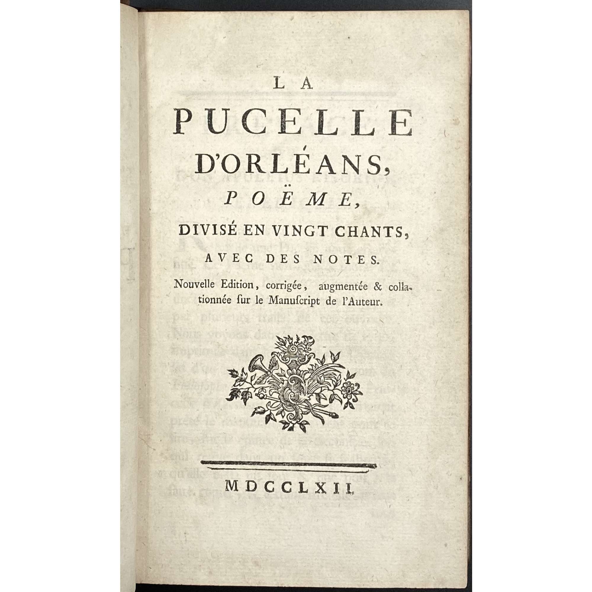 [Voltaire]. La pucelle d'Orléans. Nouvelle édition. — [Geneve: Gabriel Cramer], 1762