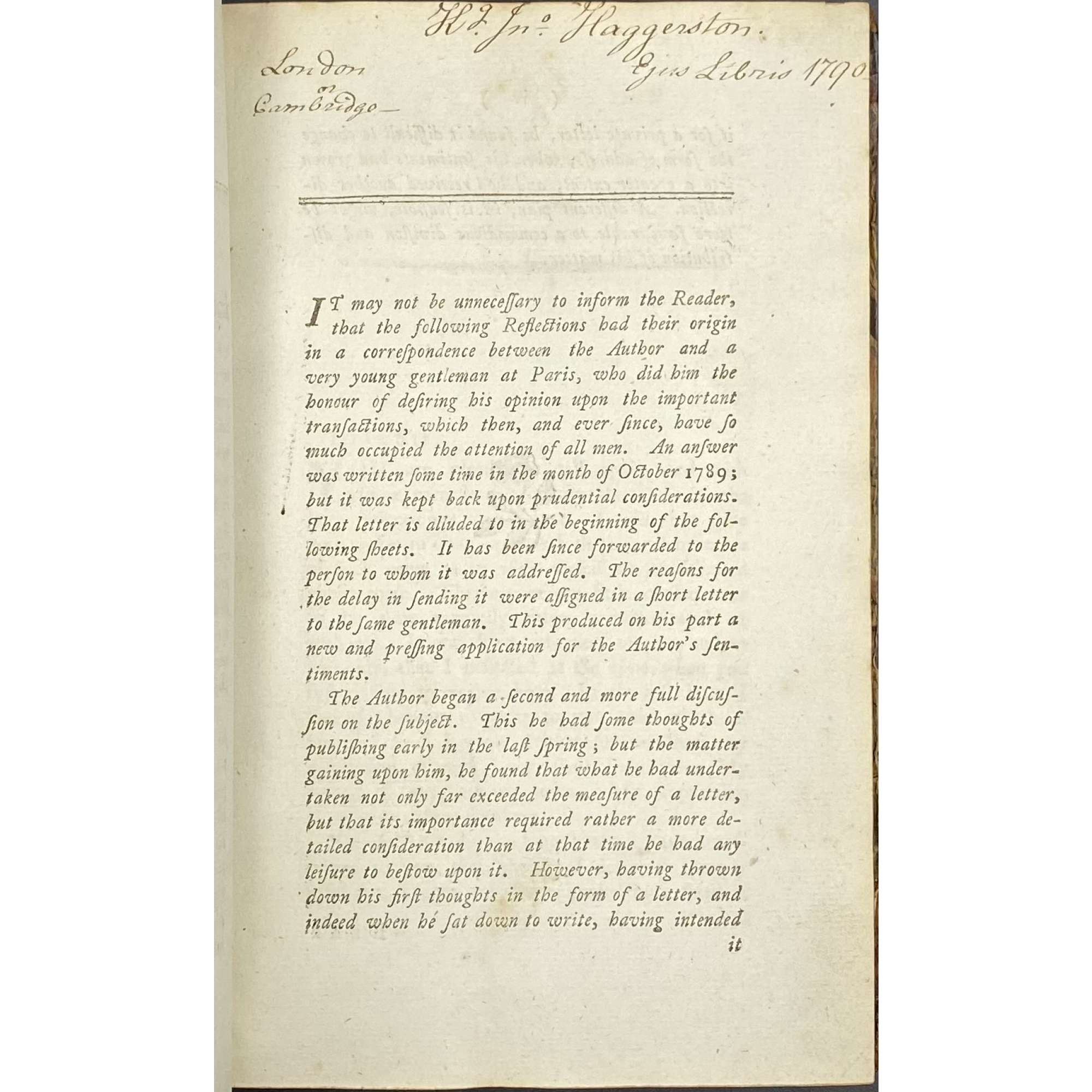 Edmund Burke. Reflections on the Revolution in France and on the Proceedings of Certain Societies in London Relative to That Event. — London: J. Dodsley, 1790.