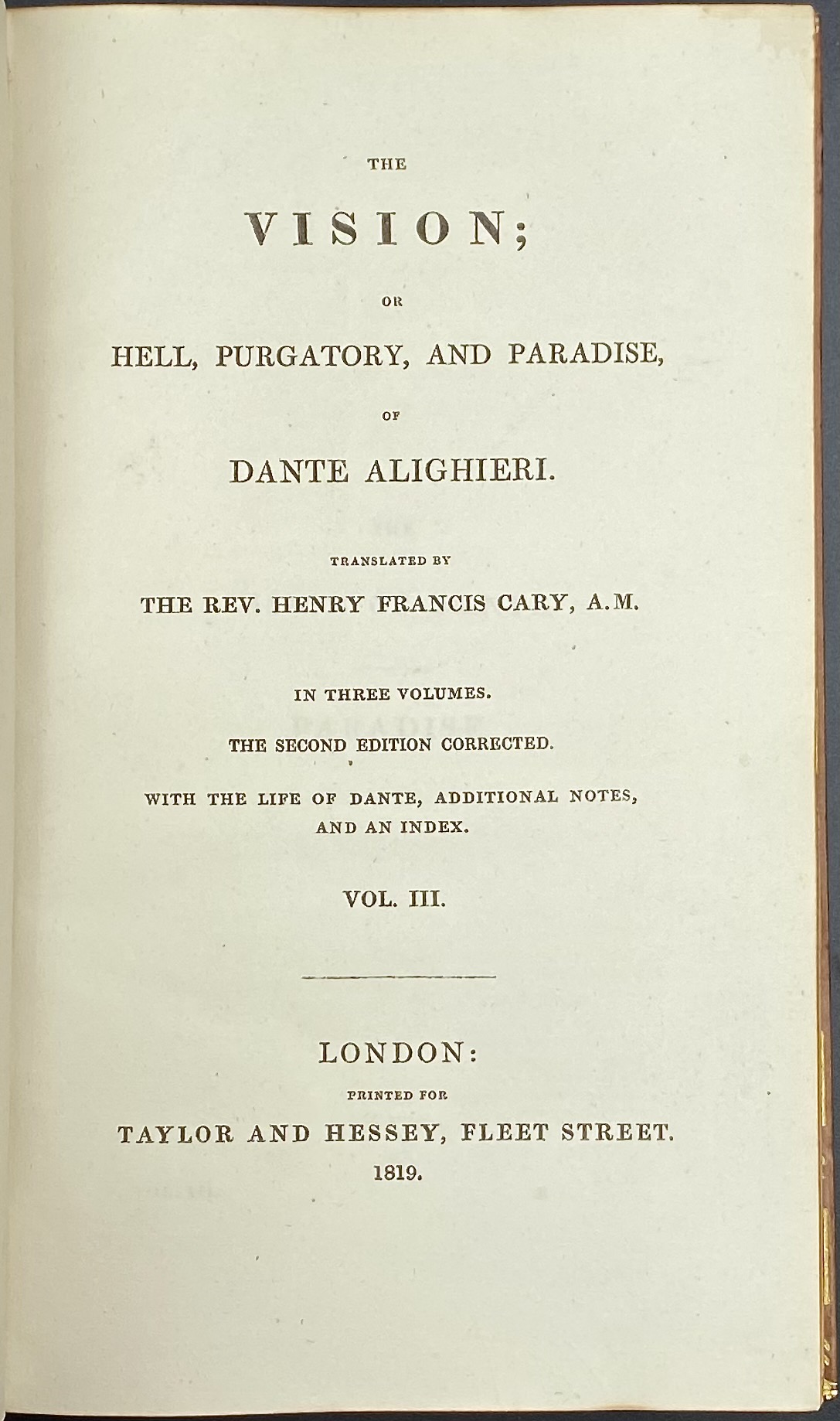 The vision or Hell Purgatory and Paradise of Dante Alighieri