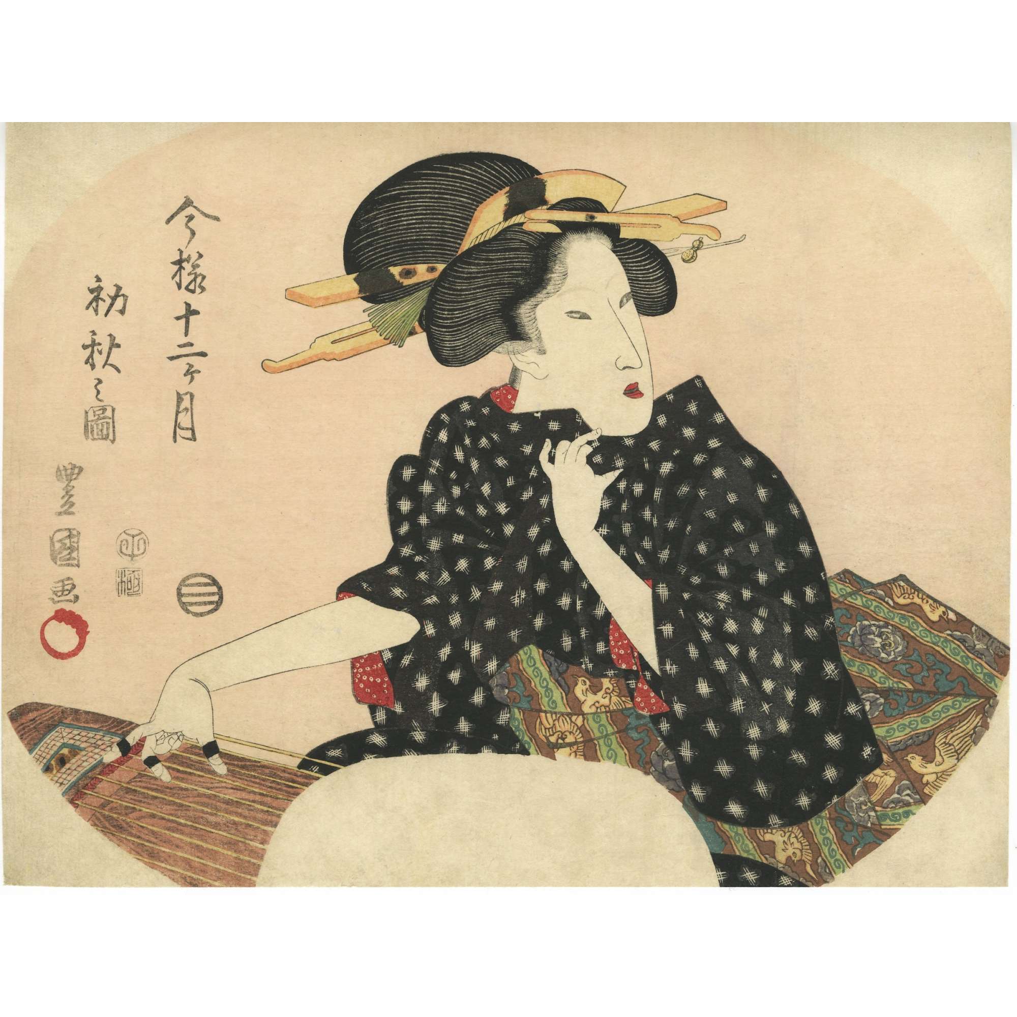 Utagawa Toyokuni I. Seventh lunar month, from the series 'Fashionable  Twelve Months' / Fan print, 1822. – Varshavsky Collection