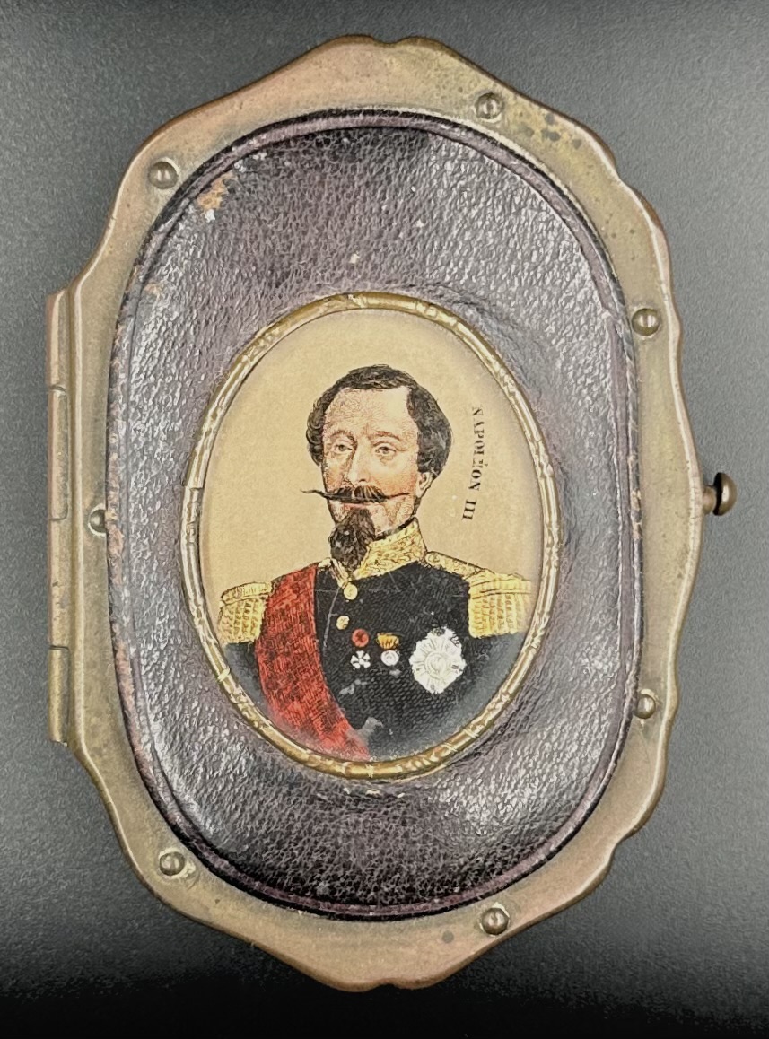 Coin purse with a miniature painting of Emperor Napoleon III and ...