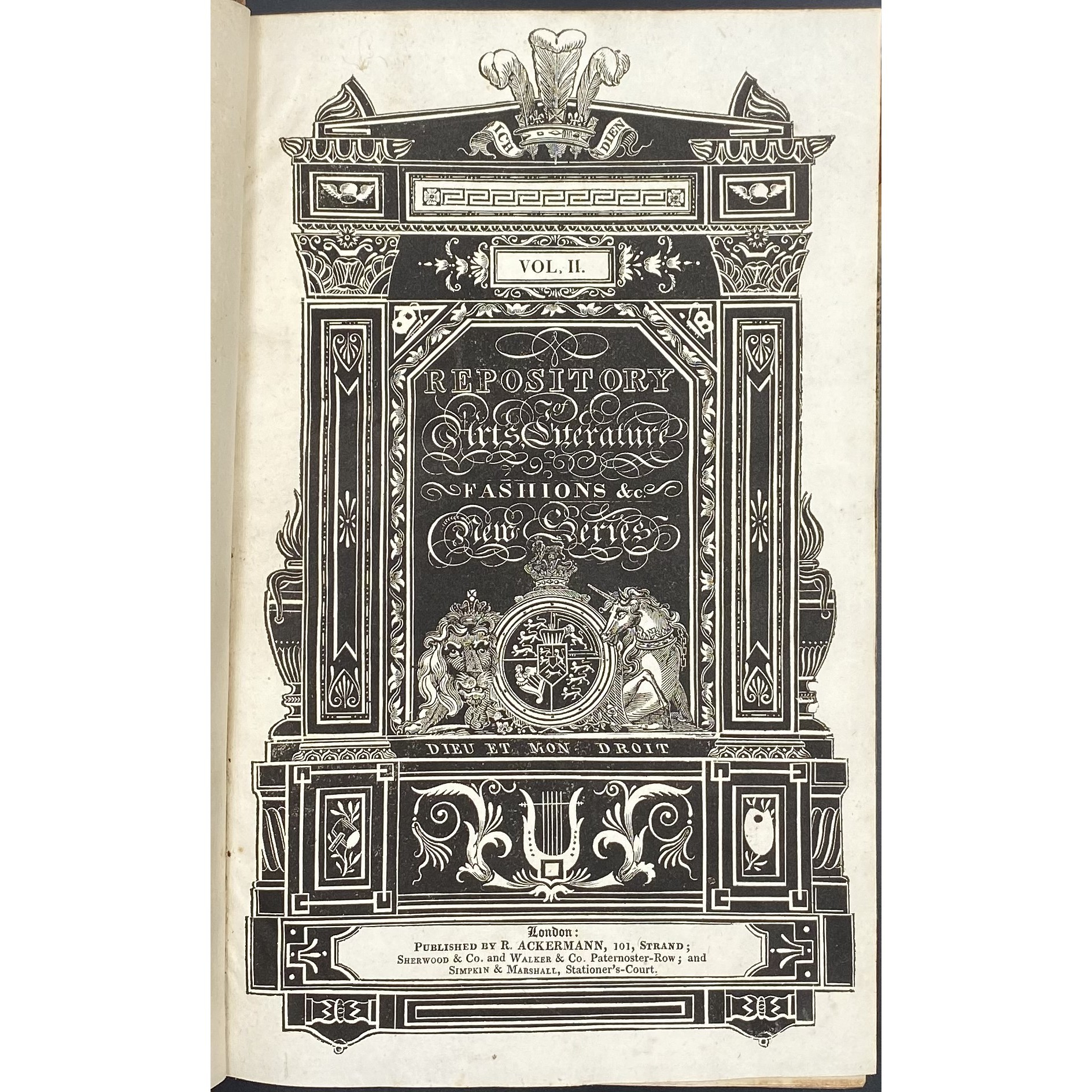 The Repository of Arts, Literature, Fashions, Manufactures, &c., 2nd series, vol. 2, Nos. 7-12 (July–December) 1816. — London: Rudolph Ackermann, 1816.